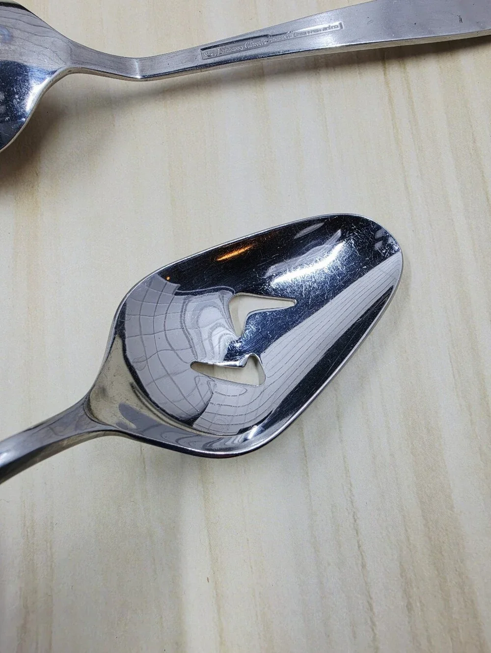 Embassy Classic Rhineland Serving Spoons Stainless Steel Japan Vintage Flatware